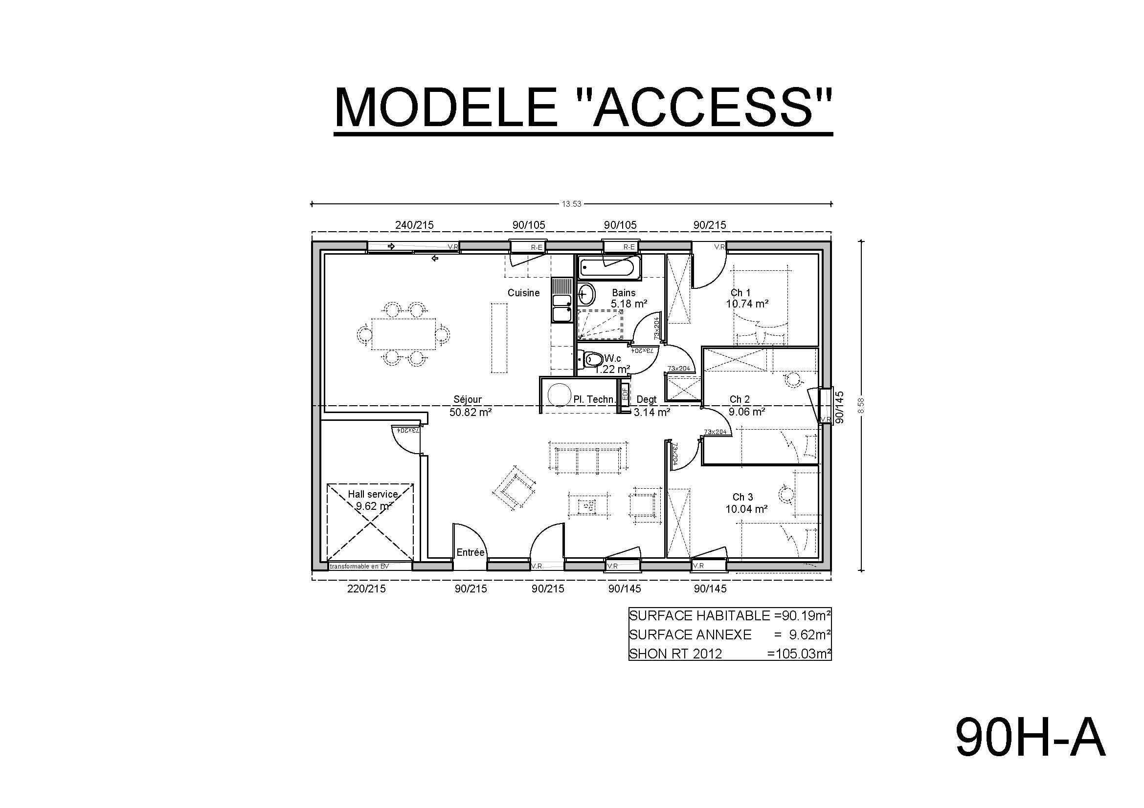 plan de maison 220 m2