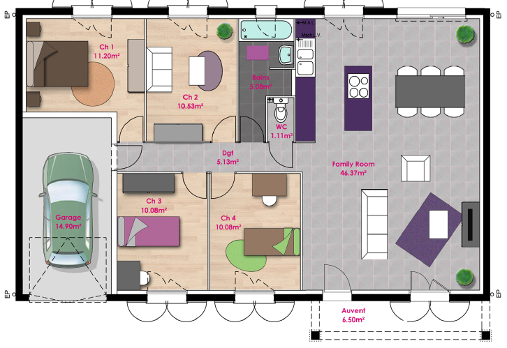 Maison avec terrain à Villeneuve (#5110211)