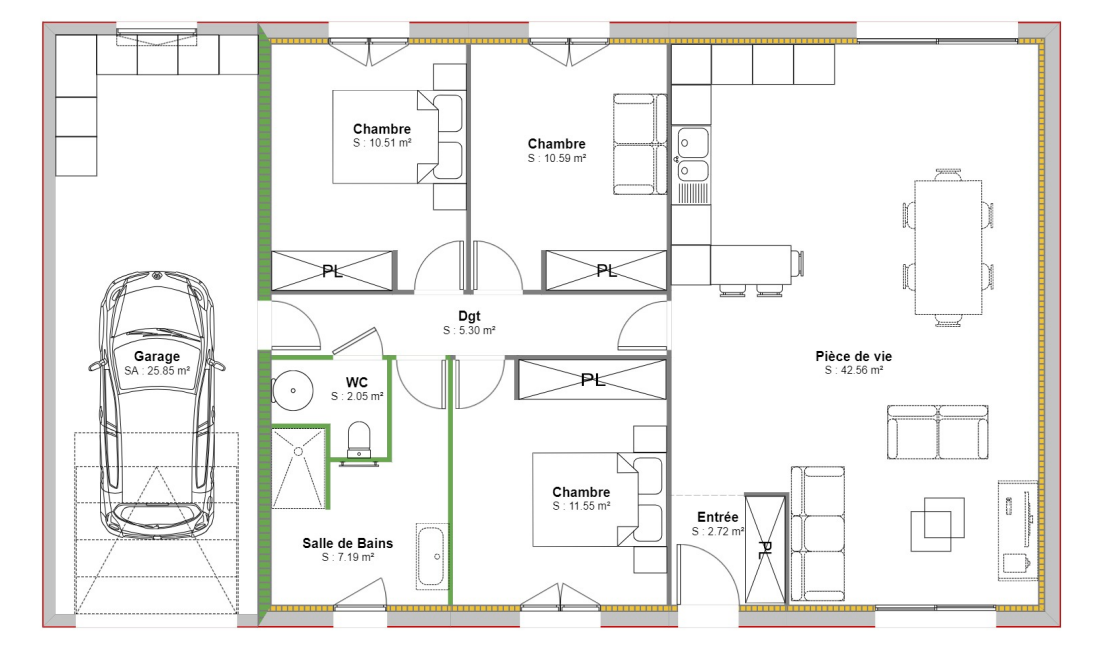 Maison avec terrain à Brézins (#5098320)