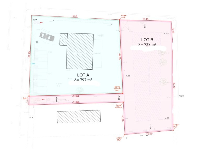 Parcelle de terrain de 738m2 en vente à Vauréal
