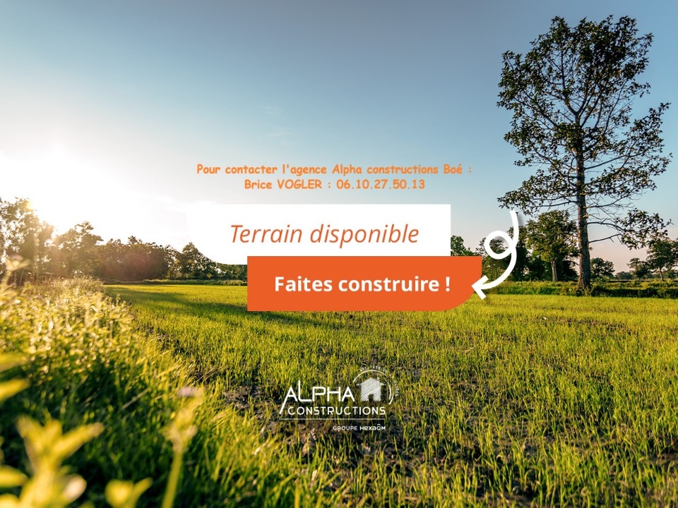 Terrain à bâtir à La Sauvetat-sur-Lède (47150)