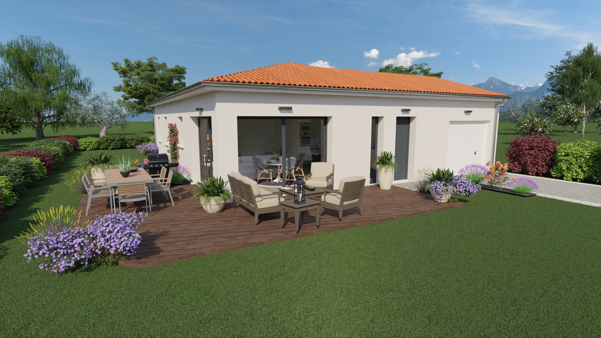PLAIN PIED 3 CHAMBRES AVEC GARAGE