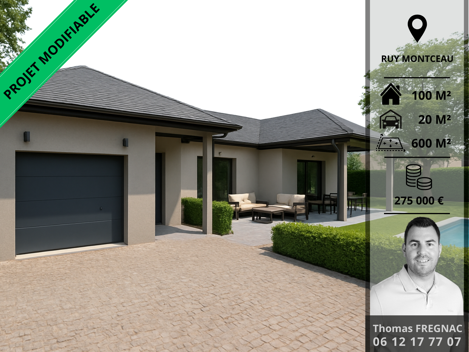 Belle maison à construire de 100m2 disponible à Ruy