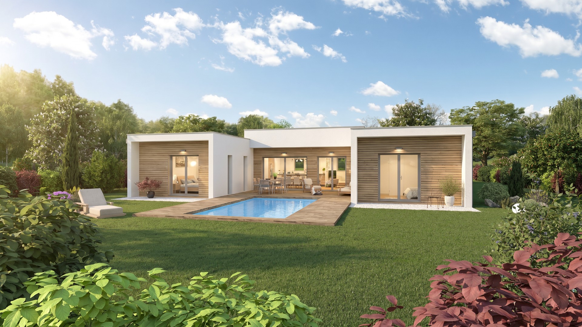 Villa contemporaine de plain-pied (4 chambres) sur un domaine d'exception de 8 000 m² à Cremps