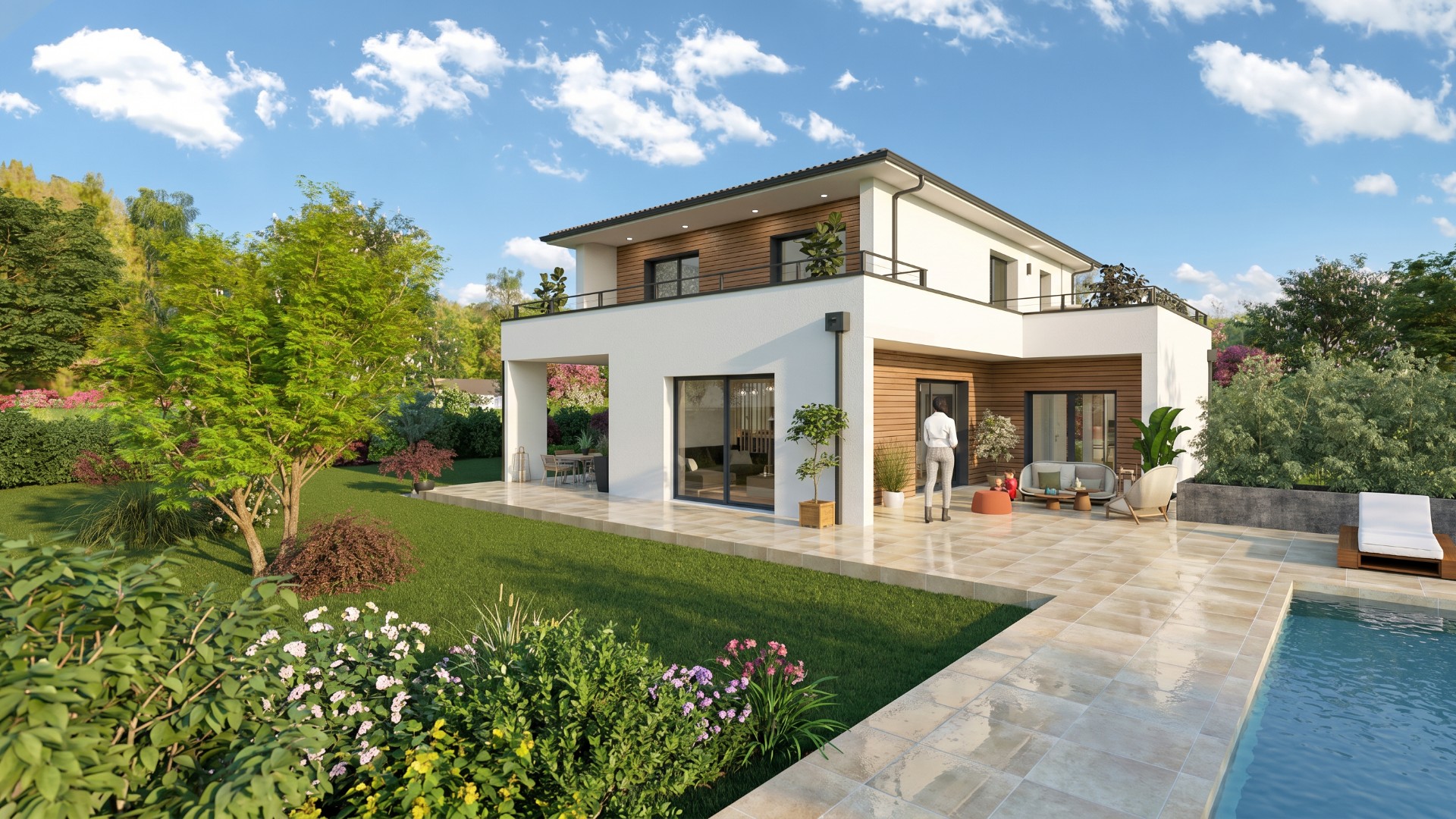 Maison ossature bois contemporaine de 148 m² sur un magnifique terrain de 1 500 m² à Castelnau-Montratier