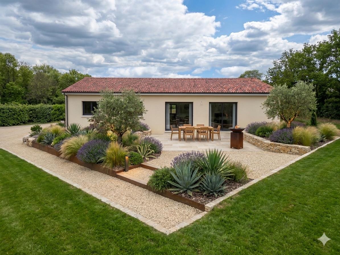 Maison contemporaine  sur les hauteurs de Puy-l'Évêque