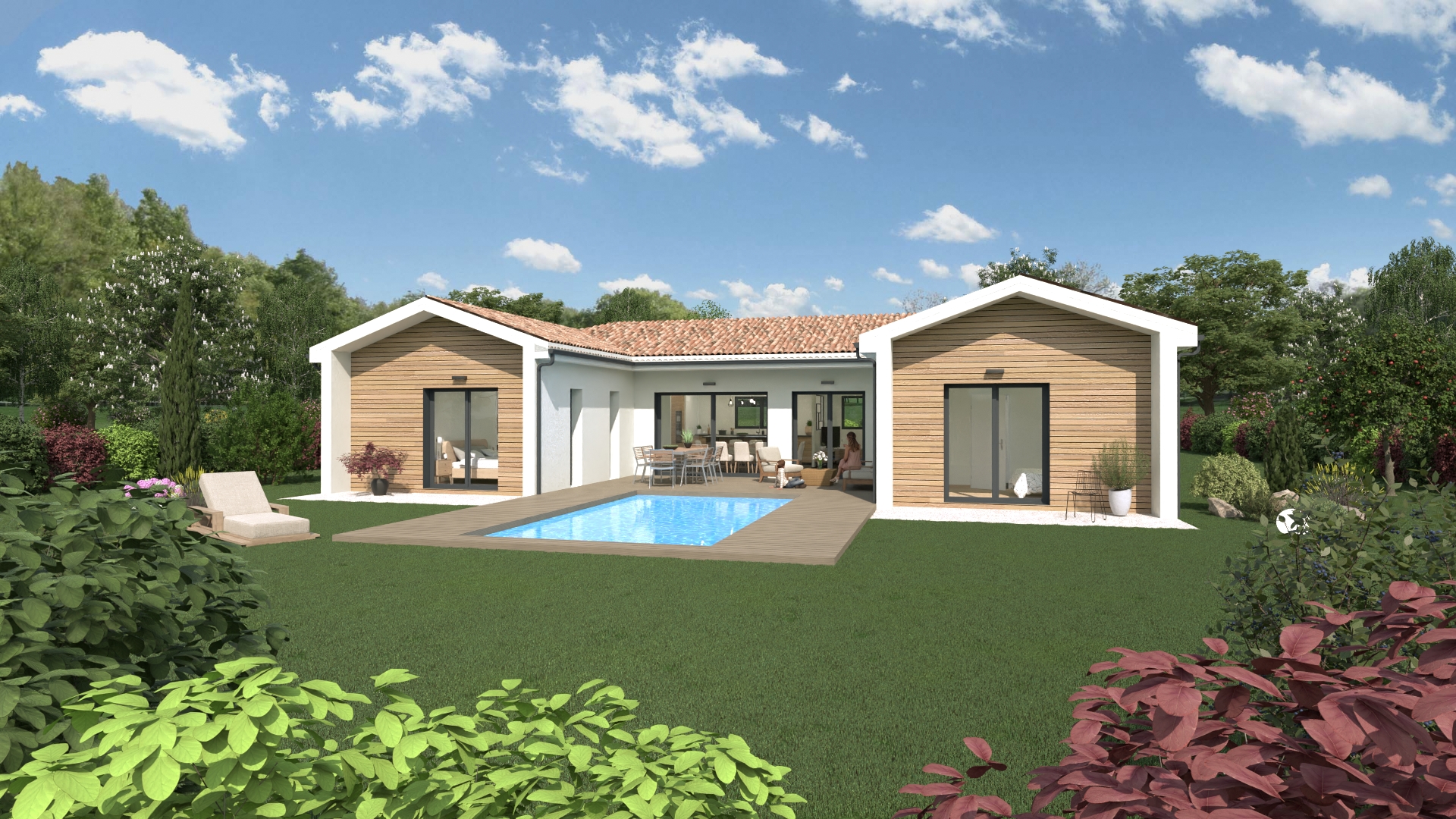 Maison ossature bois - Charleval - 130m² + garage