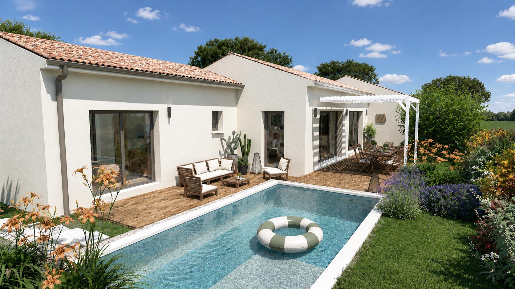 Construction maison ossature bois - VELAUX - 130m² habitables + garage