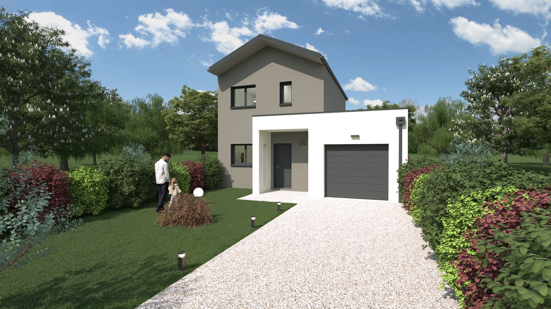 Maison neuve à étage 3 chambres avec garage sur terrain de 960 m² à Padirac