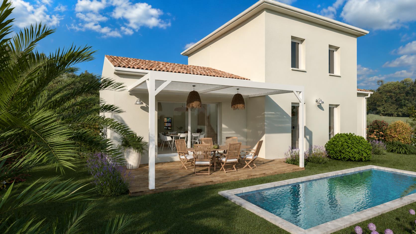Construction maison neuve - 110m² habitables + garage - SAINT-CHAMAS