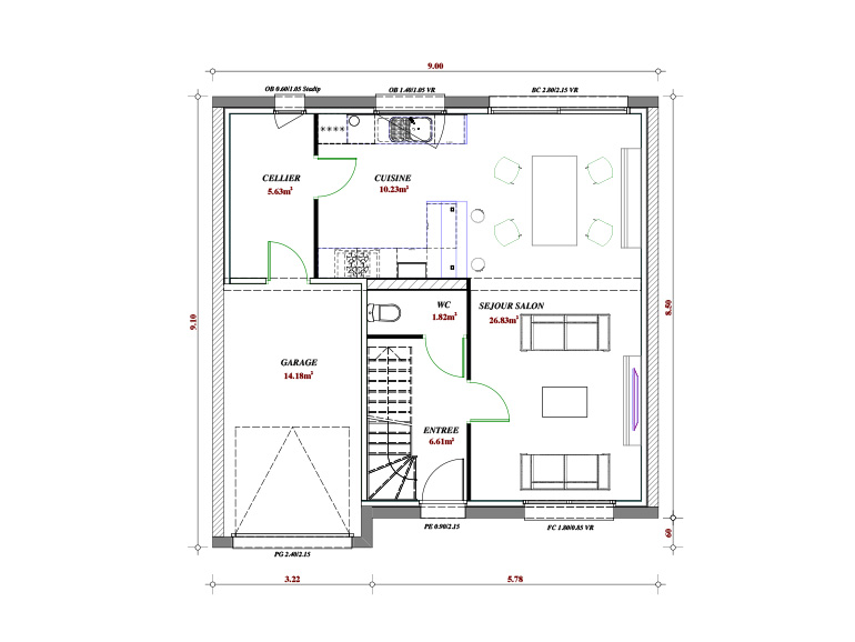Terrain et maison à construire Palluel 120m²