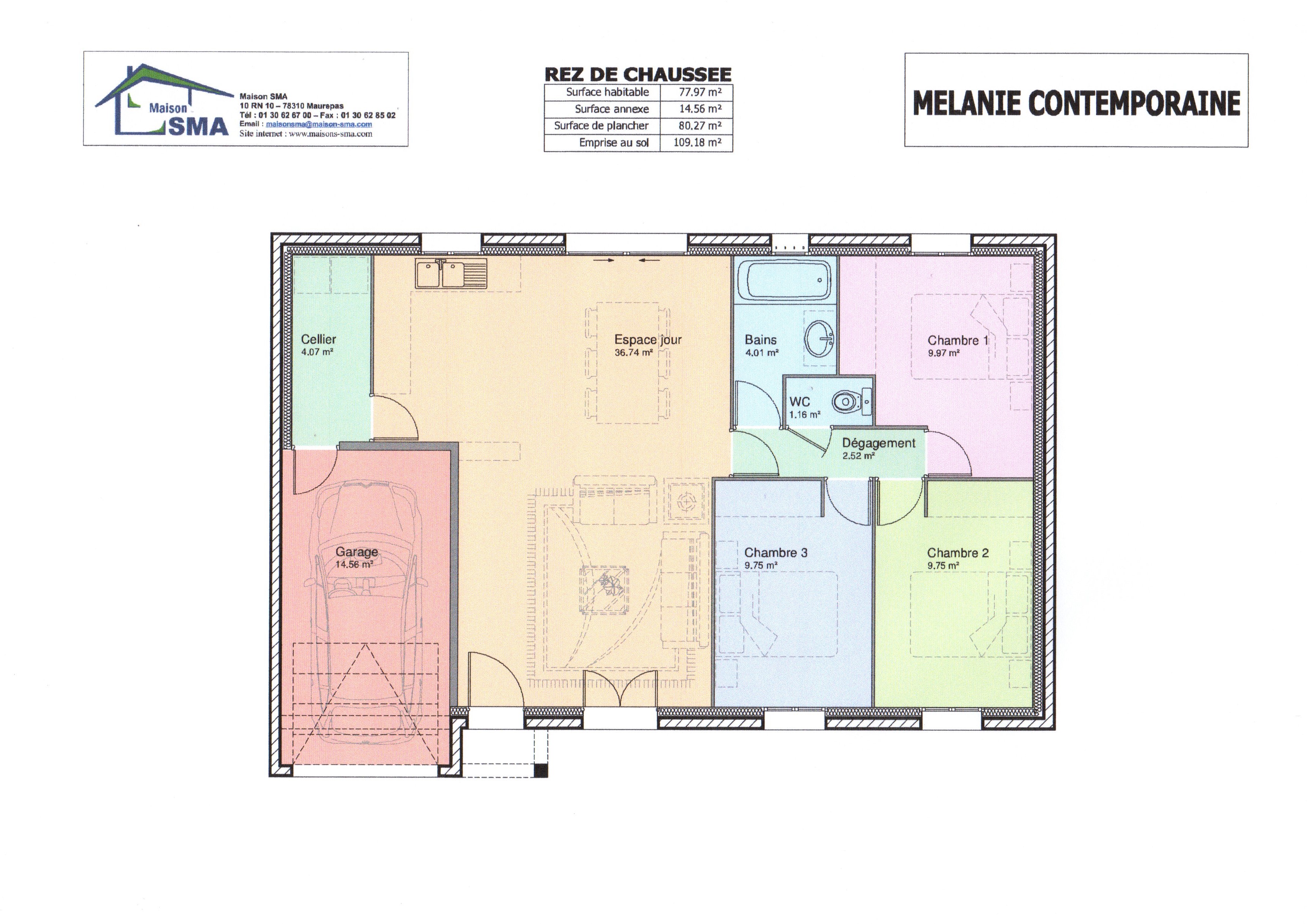 plan de maison 75 m