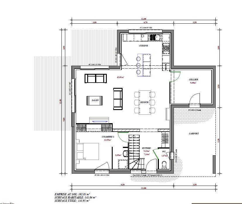 Terrain et maison à construire Baisieux 141.86m²