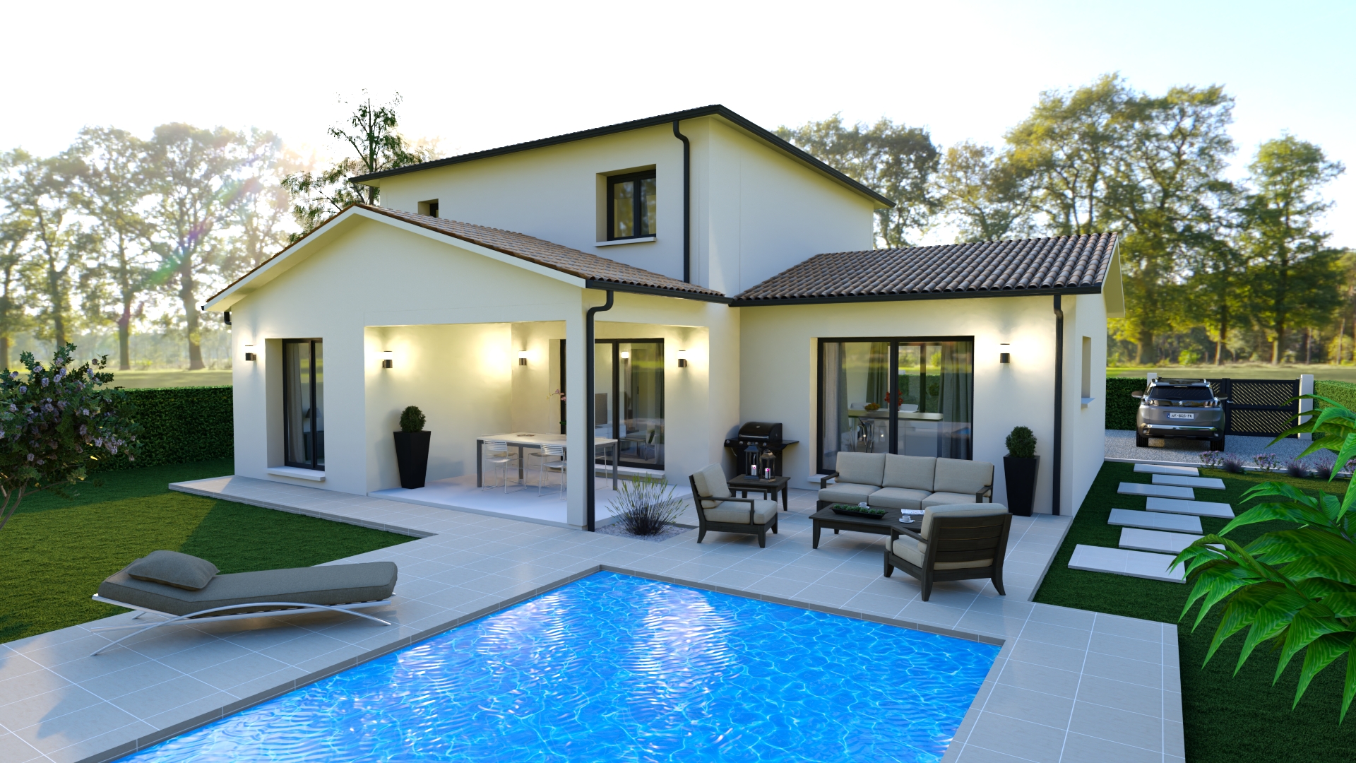 Maison et terrain constructible à Montussan