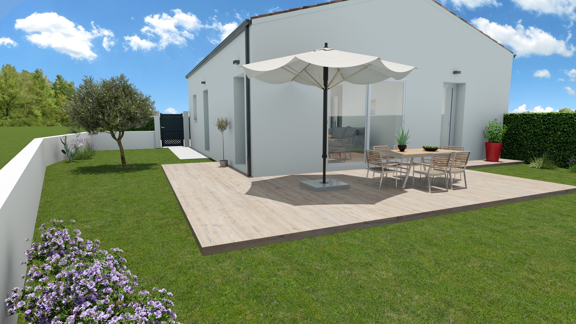 Maison et terrain constructible à Grézac