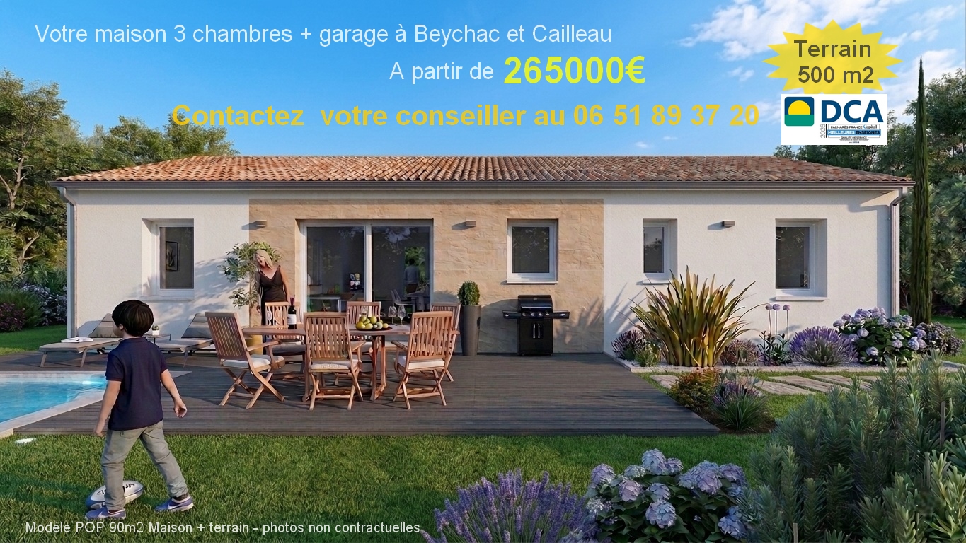 Maison et terrain constructible à Beychac-et-Caillau