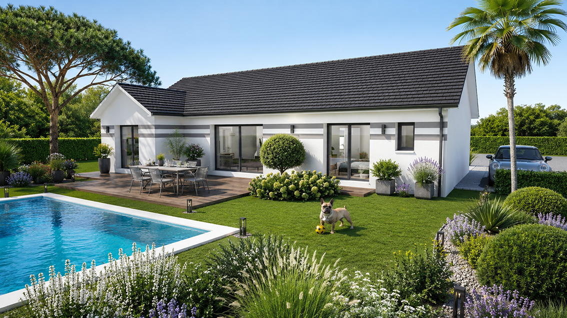 Maison et terrain constructible à Ségus