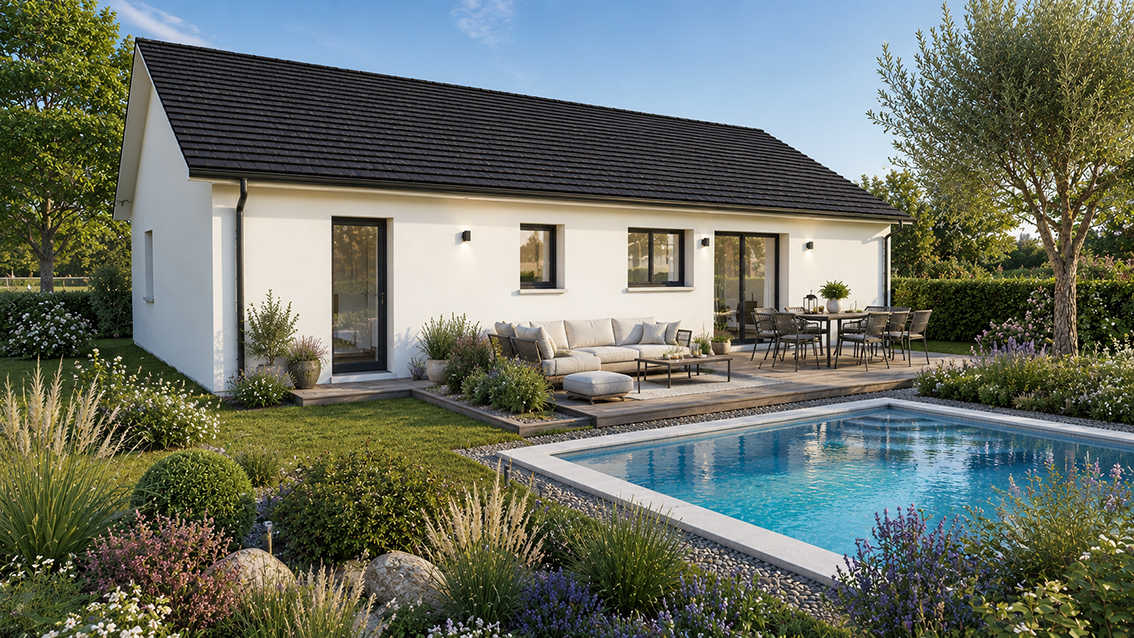 Maison et terrain constructible à Ségus