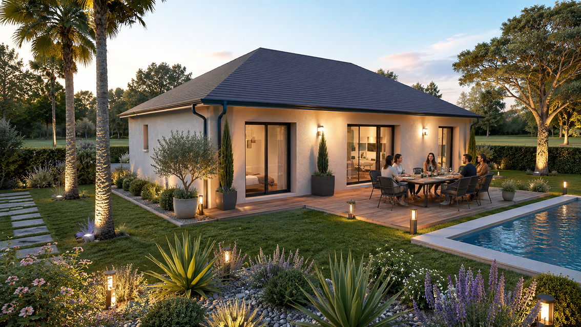 Maison et terrain constructible à Poey-de-Lescar