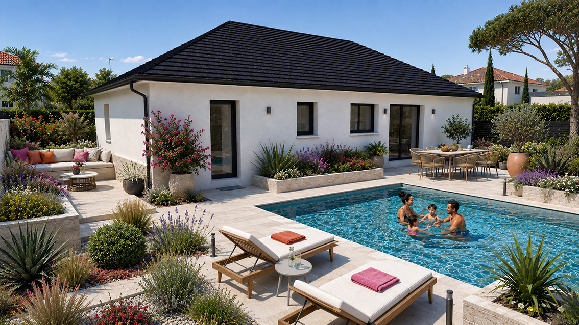 Maison et terrain constructible à Ibos