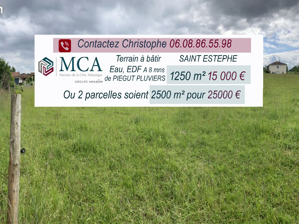 terrain à vendre de 1250m2 disponible à Piégut-Pluviers