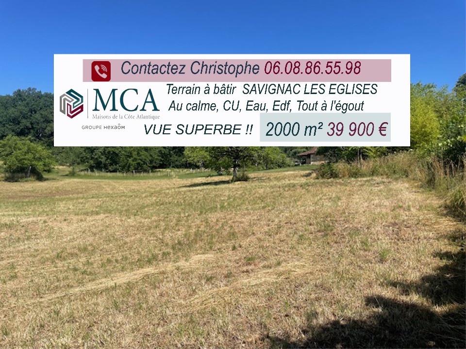 terrain à vendre de 2000m2 disponible à Savignac-les-Églises (24420)