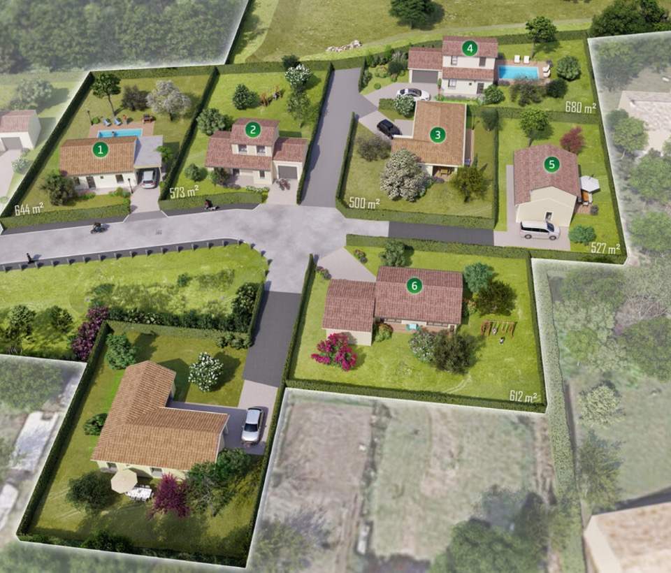 Magnifique terrain à vendre viabilisé de 587m2 en vente à Martillac