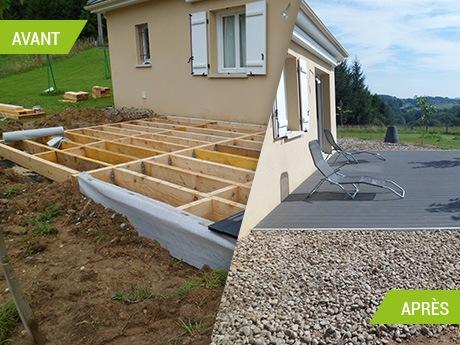 Réalisation d'une terrasse en composite à Albussac (19380)