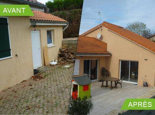 Rénovation complète et extension d'une maison dans le Beaujolais