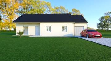 Vue BRIANCE - 35° - dpts 19/23 - maison de plain pied - forme rectangle