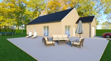 Vue EPSYLON - 35° - dpts 19/23 - maison de plain pied - forme rectangle