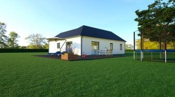 Vue LANDA 5 AG - 35° - dpts 19/23 - maison de plain pied - forme L