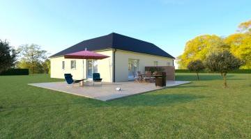 Vue LANDA 6 AG - 35° - dpts 19/23 - maison de plain pied - forme L